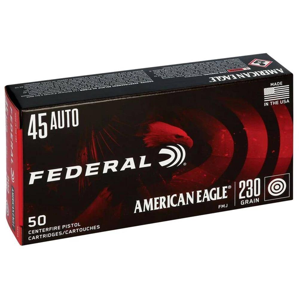 American Eagle Handgun Ammunition .45 ACP 230 gr FMJ 890 fps 1000/ct - Image 2