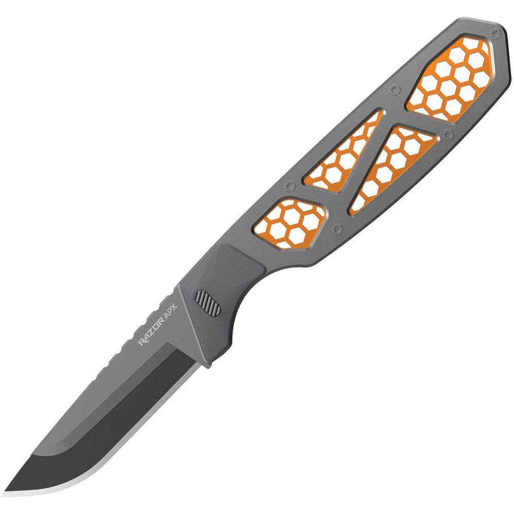Outdoor Edge Razor Apx Fixed Knife with 3" Removable Drop Point Blades Orange - Image 3