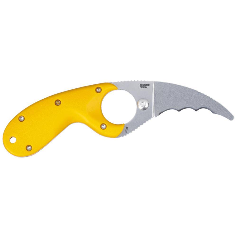 CRKT Bear Claw Fixed Knife 2-2/5" Hawkbill Blade Yellow - Image 2