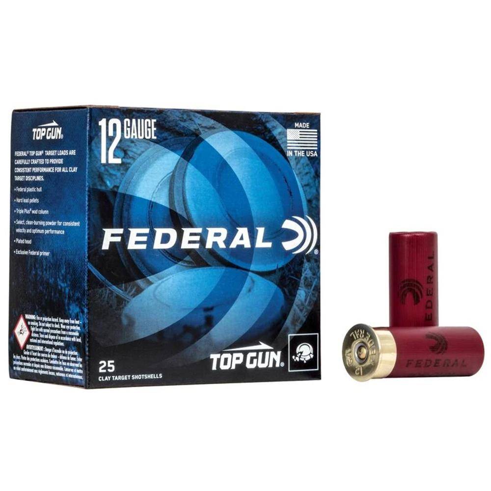 Federal Top Gun Shotshells 12 ga 2-3/4" 1-1/8oz 1200 fps #8 250/ct (10-25/ct)