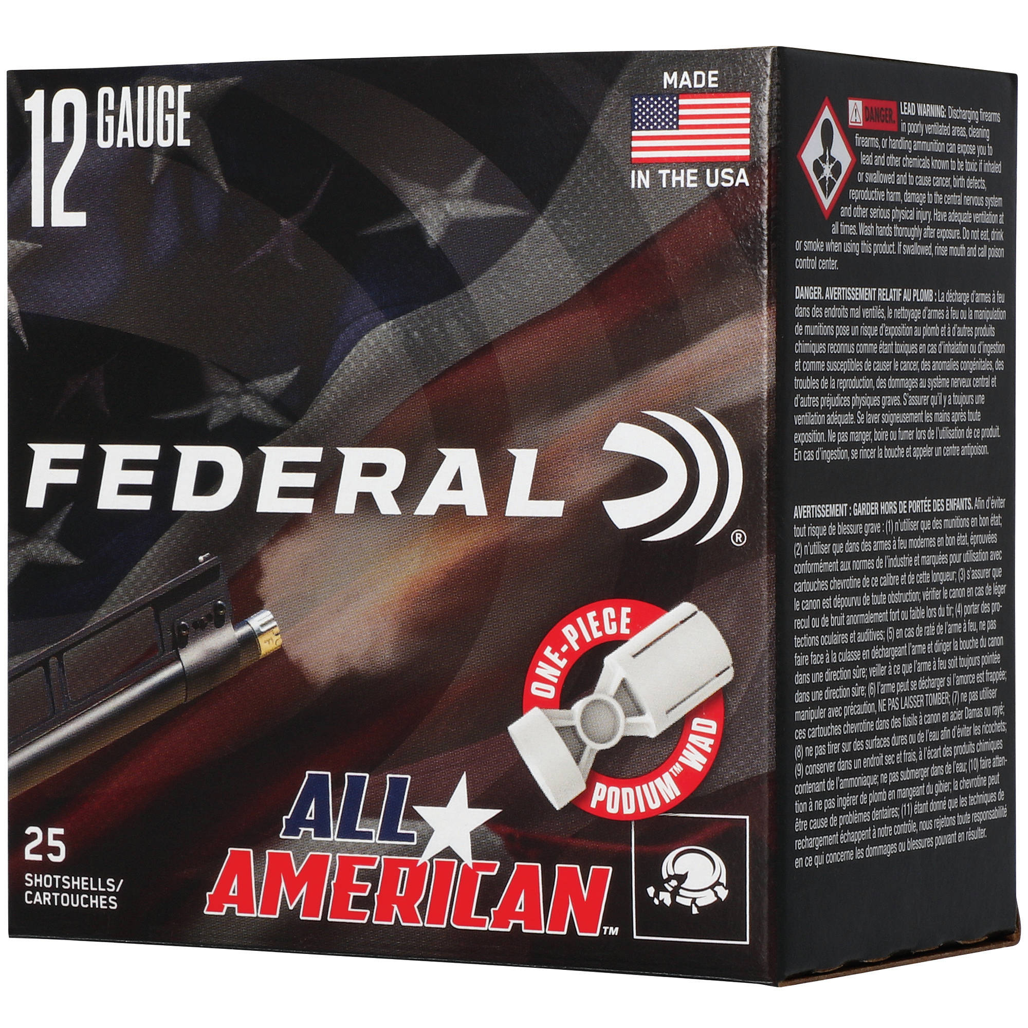 FED ALL AMER 12GA 2.75" 1 1/8OZ #8