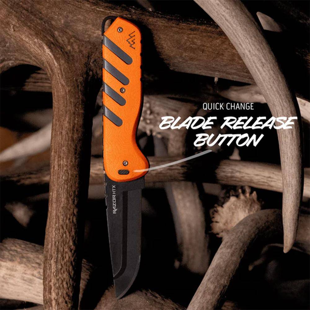Outdoor Edge Razor HTX Replaceable Blade Fixed Knife 3-1/2" Blades Orange - Image 2