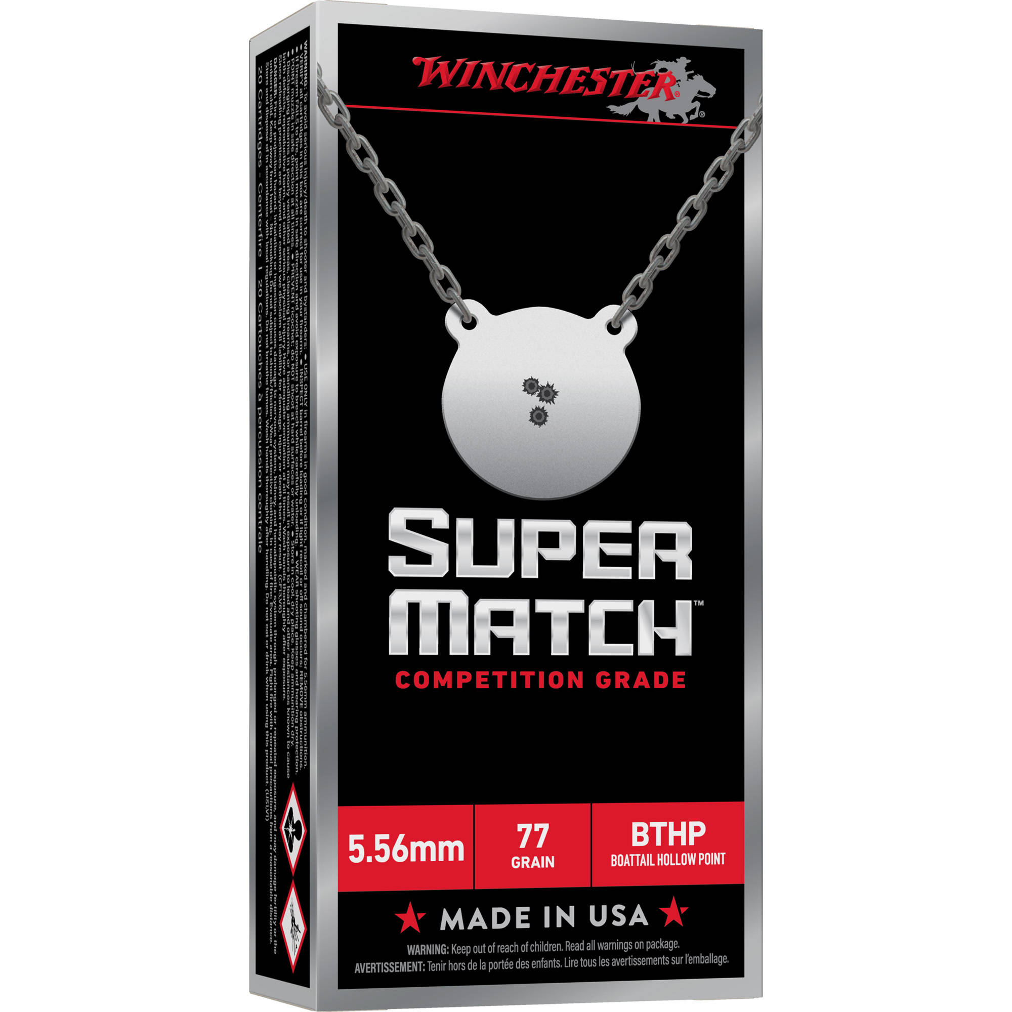 Winchester Super Match Rifle Ammunition 5.56mm NATO 77gr BTHP 2750fps 20/ct - Image 3