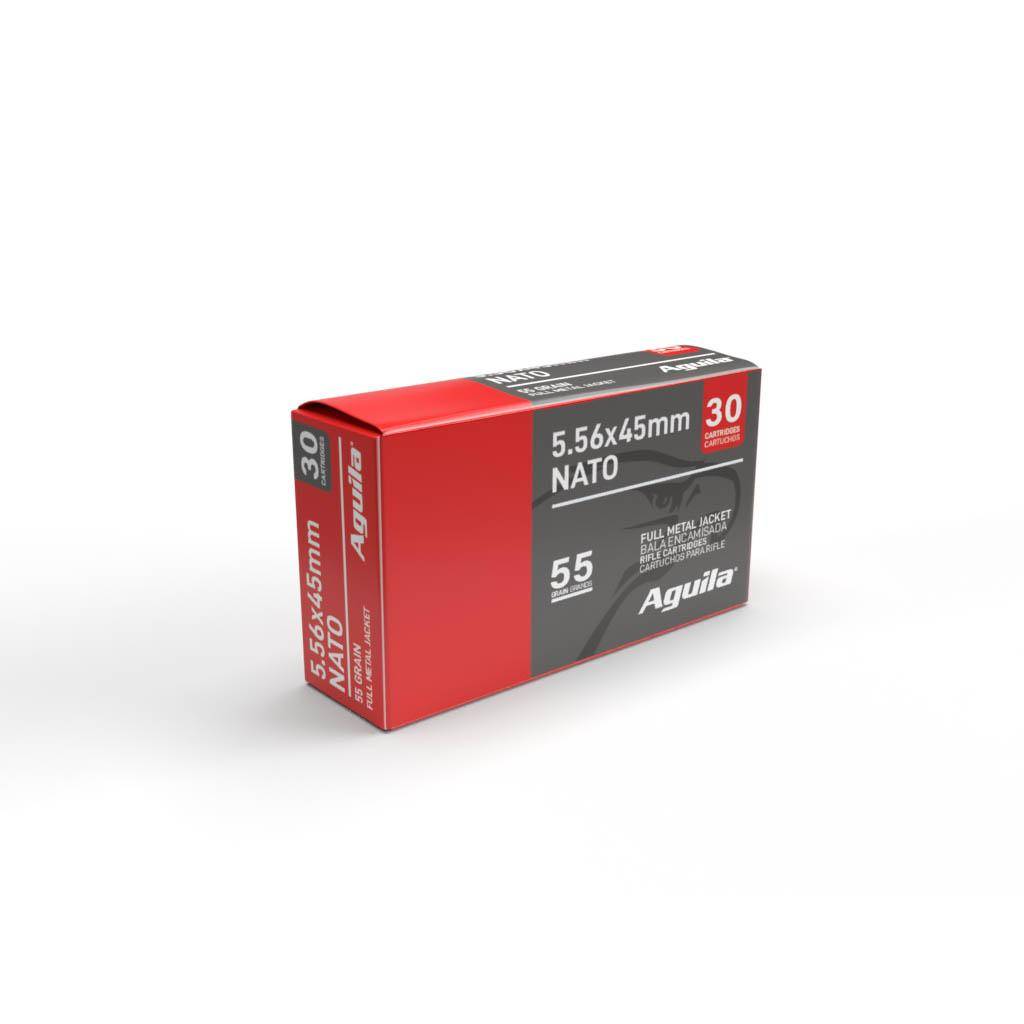 Aguila Rifle Ammunition 5.56X45 NATO 55 Grain FMJ 3164 fps 2250/ct (75-30/ct)