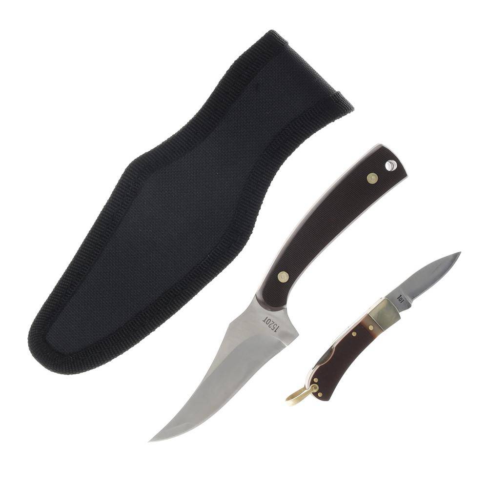 Old Timer Sharpfinger Knife Combo 3-1/4" Clip Point Blade 1-3/5" Drop Point Blade - Image 2