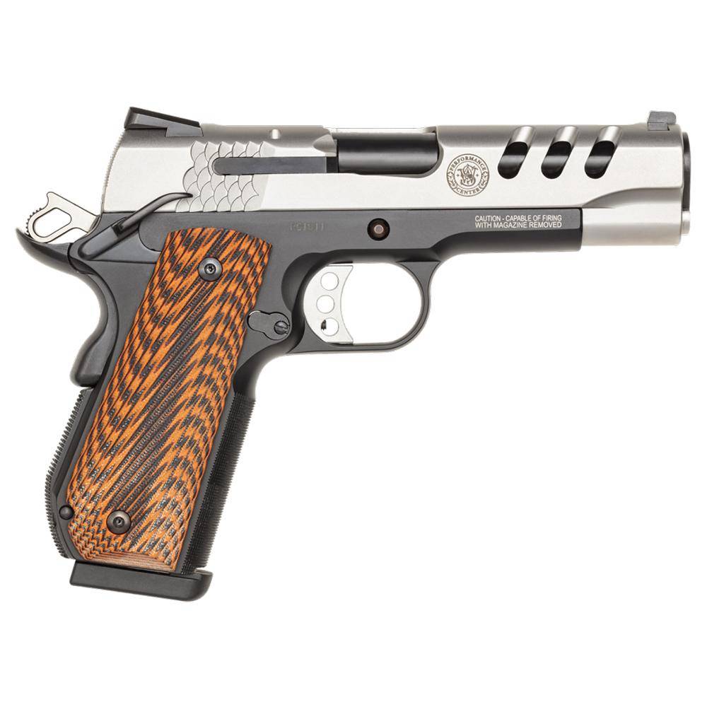 DEMO Smith & Wesson Performance Center 1911 Handgun .45 ACP 9rd Magazine 4.25" Barrel 2 Tone Brown Grips