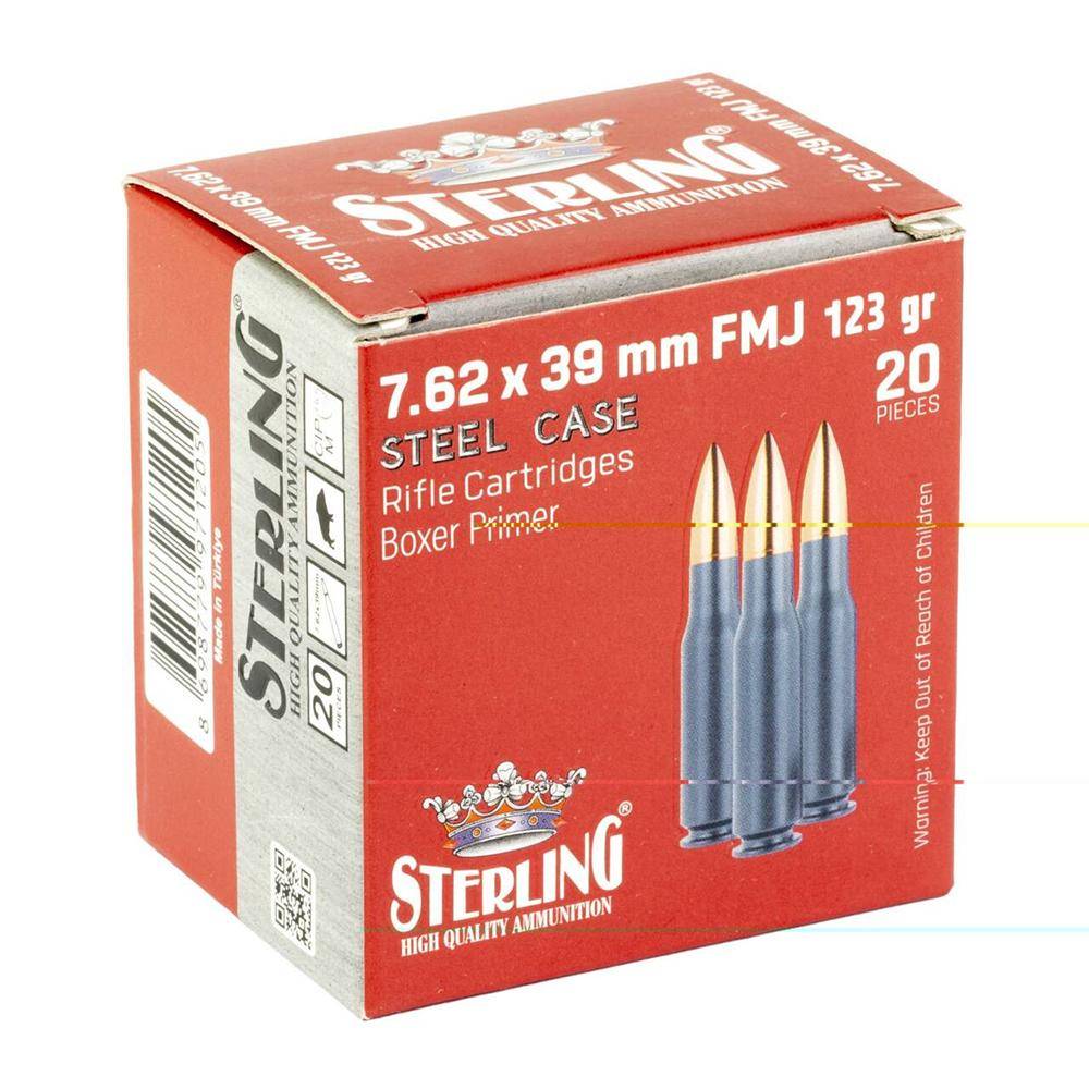 Global Ordnance Sterling Steel Case Select Rifle Ammunition 7.62x39mm 123gr FMJ 2362 fps 20/ct - Image 3