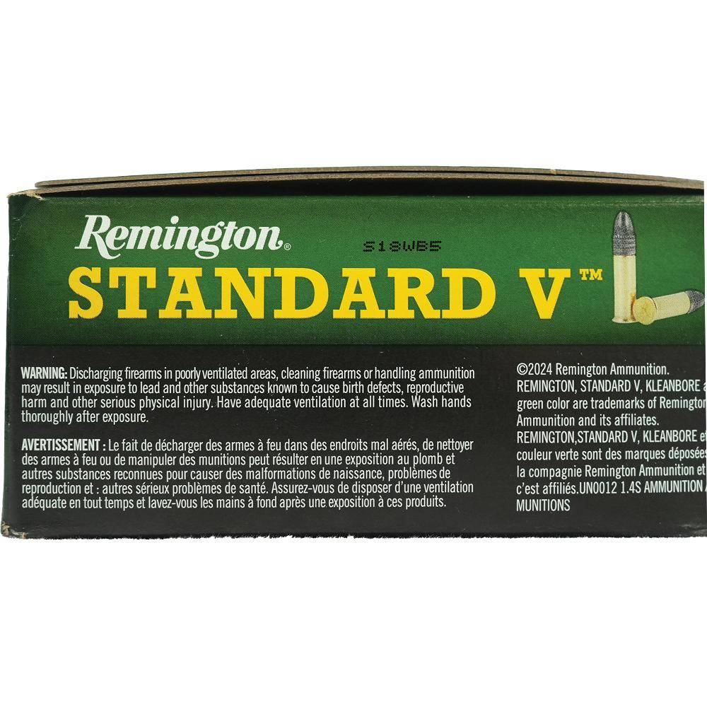 Remington Standard Velocity Rimfire Ammunition .22LR 38gr LRN 1080 fps 550/ct - Image 3