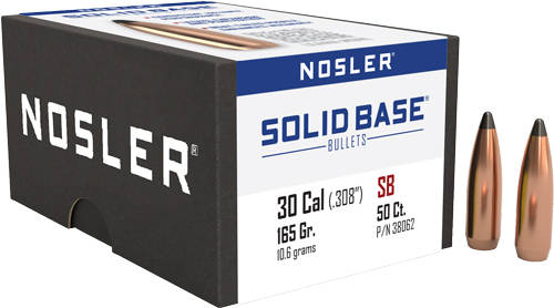 Nosler Solid Base Rifle Bullets .30 Cal .308" 165 gr 50/ct - Image 2