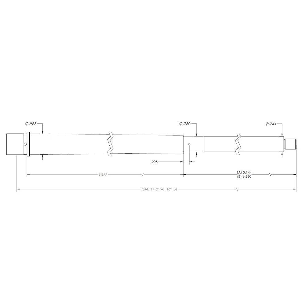 Proof AR-15 Rifle Barrel .223 Wylde 16" 5/8x24 Threaded Stainless Steel - Image 2