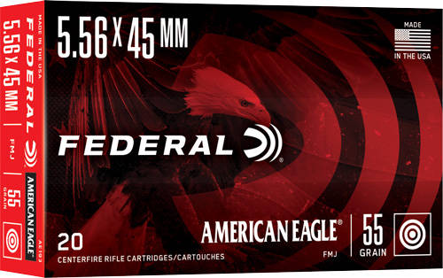 Federal American Eagle Rifle Ammunition 5.56X45 NATO 55gr FMJ 3165 fps 20/ct - Image 3