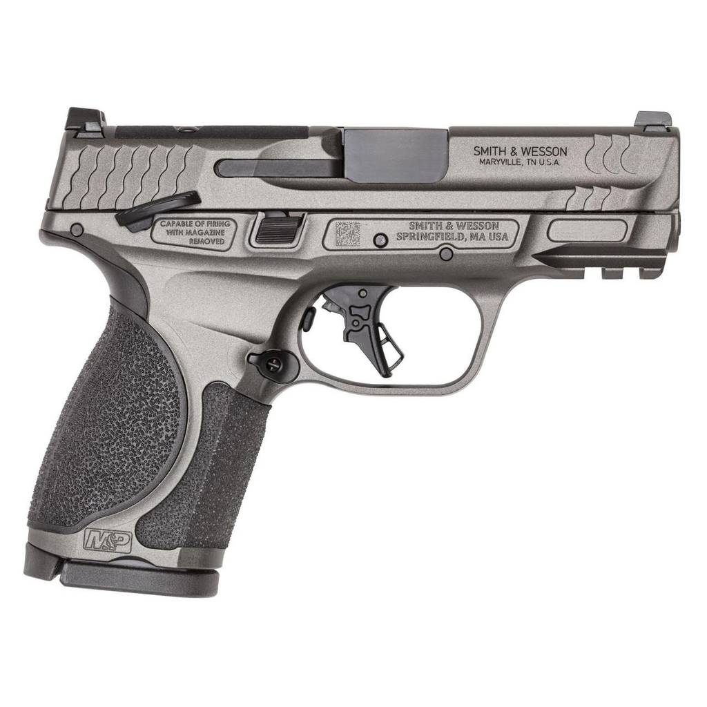 S&W M&P 9 M2.0 Metal Compact OR Handgun 9mm Luger 15rd Magazine(2) 3.6" Barrel Tungsten Gray Cerakote Thumb Safety