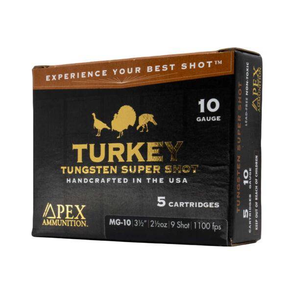 Apex Ammunition Turkey TSS Shotshells 10ga 3.5'' 2-1/2oz 1100fps #9 5/ct