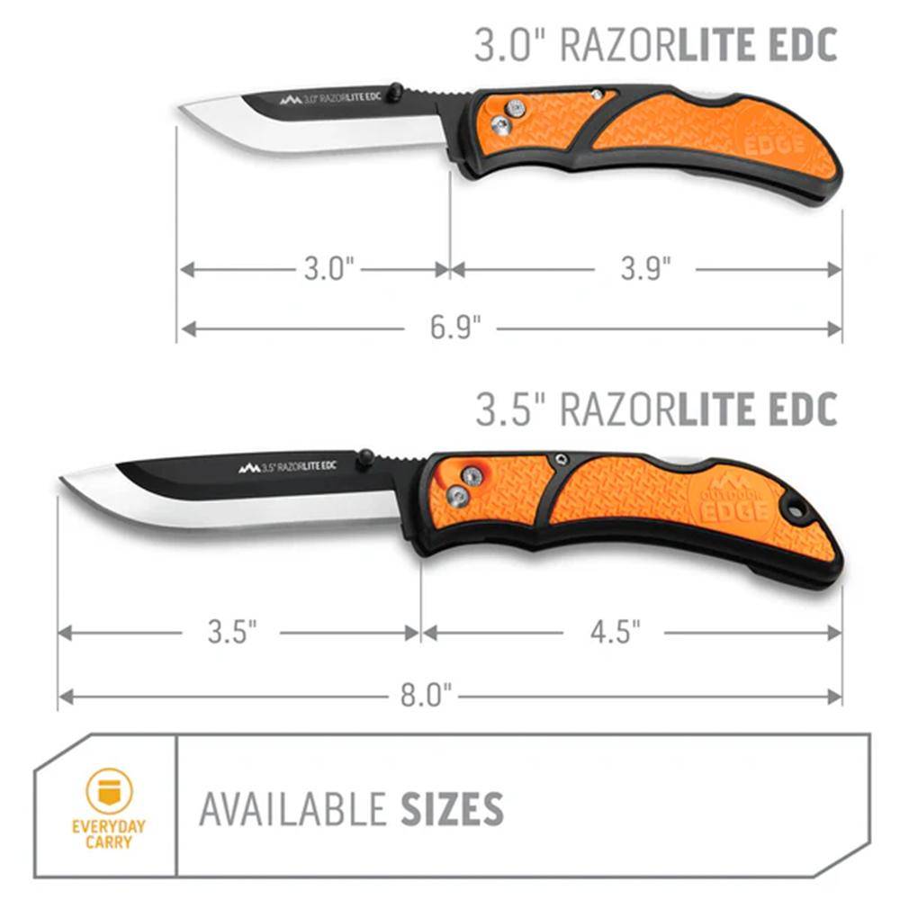 Outdoor Edge RazorEDC Lite Replaceable Blade Folding Knife 3-1/2" Drop Point Blade Orange - Image 4