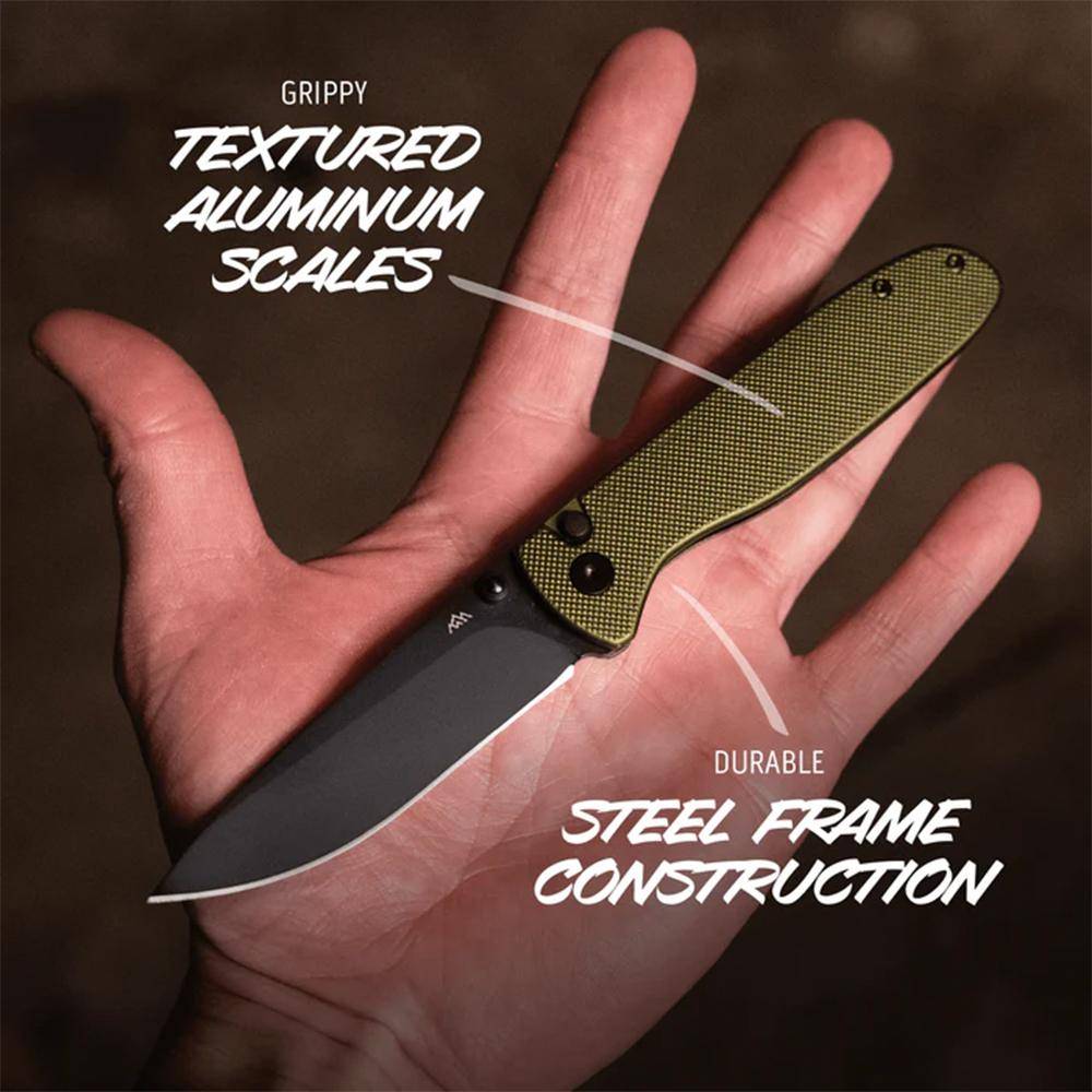 Outdoor Edge Dirk Folding Knife 3-1/4" Drop Point Blade Green - Image 4