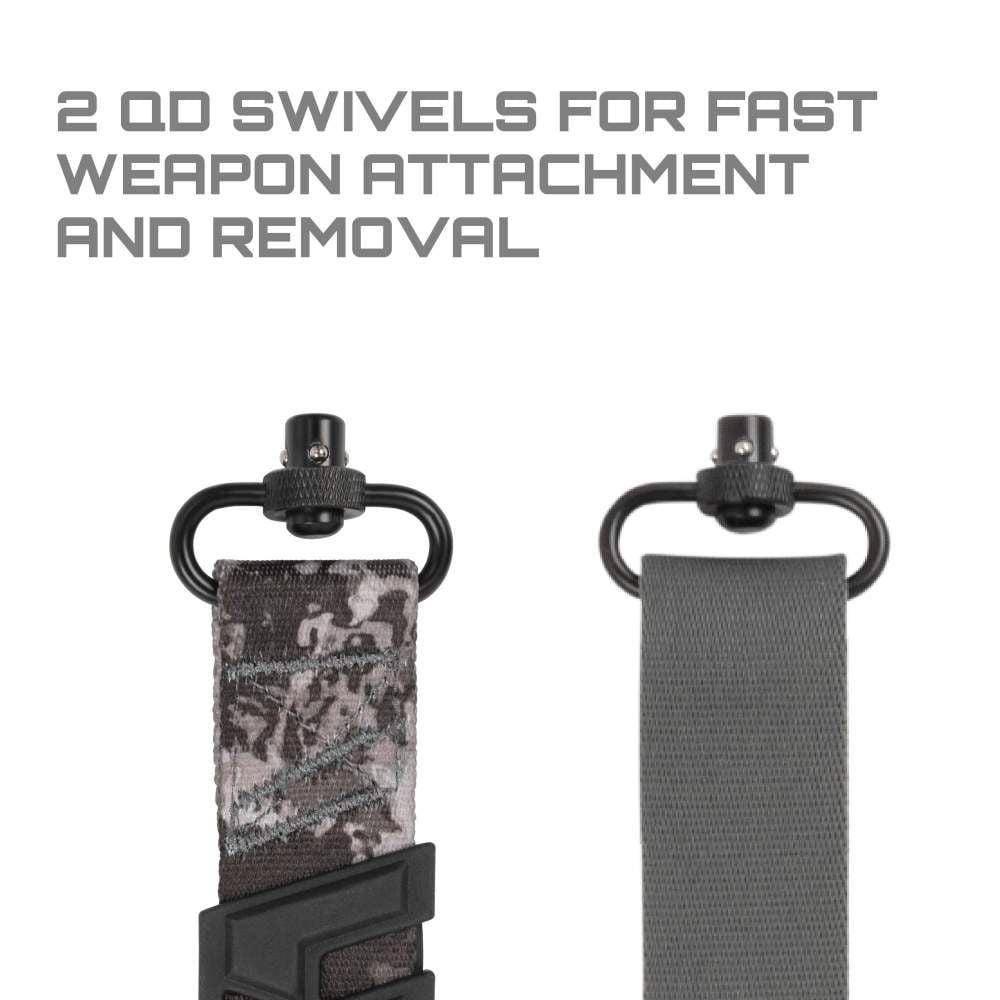 Allen Trak Traction Web Rifle Sling with QD Swivels 36" Veil Tac Grey - Image 4
