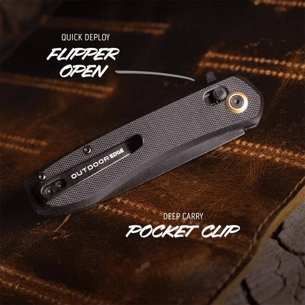 Outdoor Edge Sentinel Folding Knife 3-1/8" Blade Black - Image 3