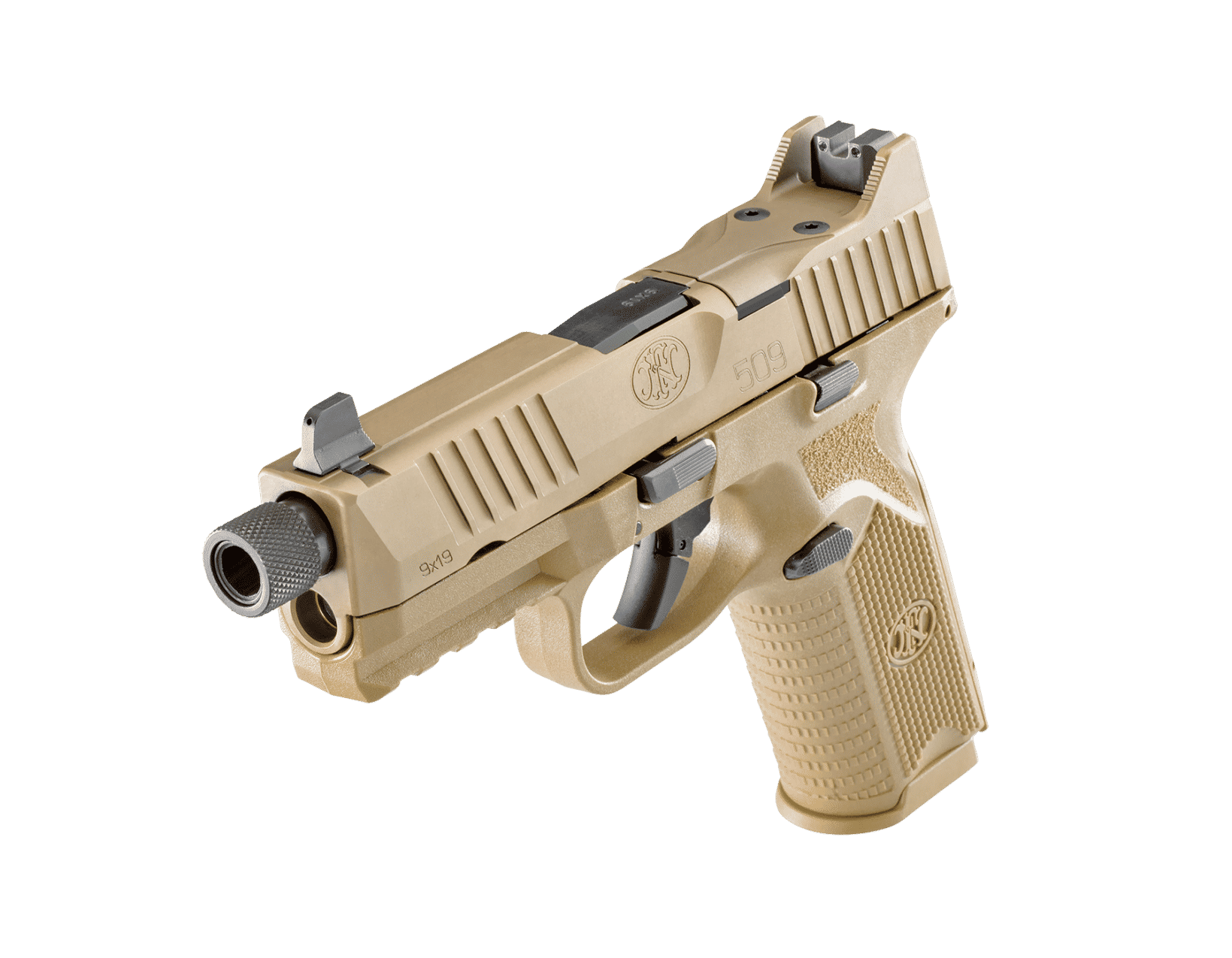 FN 509 Tactical Handgun 9mm Luger 10rd Magazines (2) 4.5" Threaded Barrel FDE NMS - Image 3