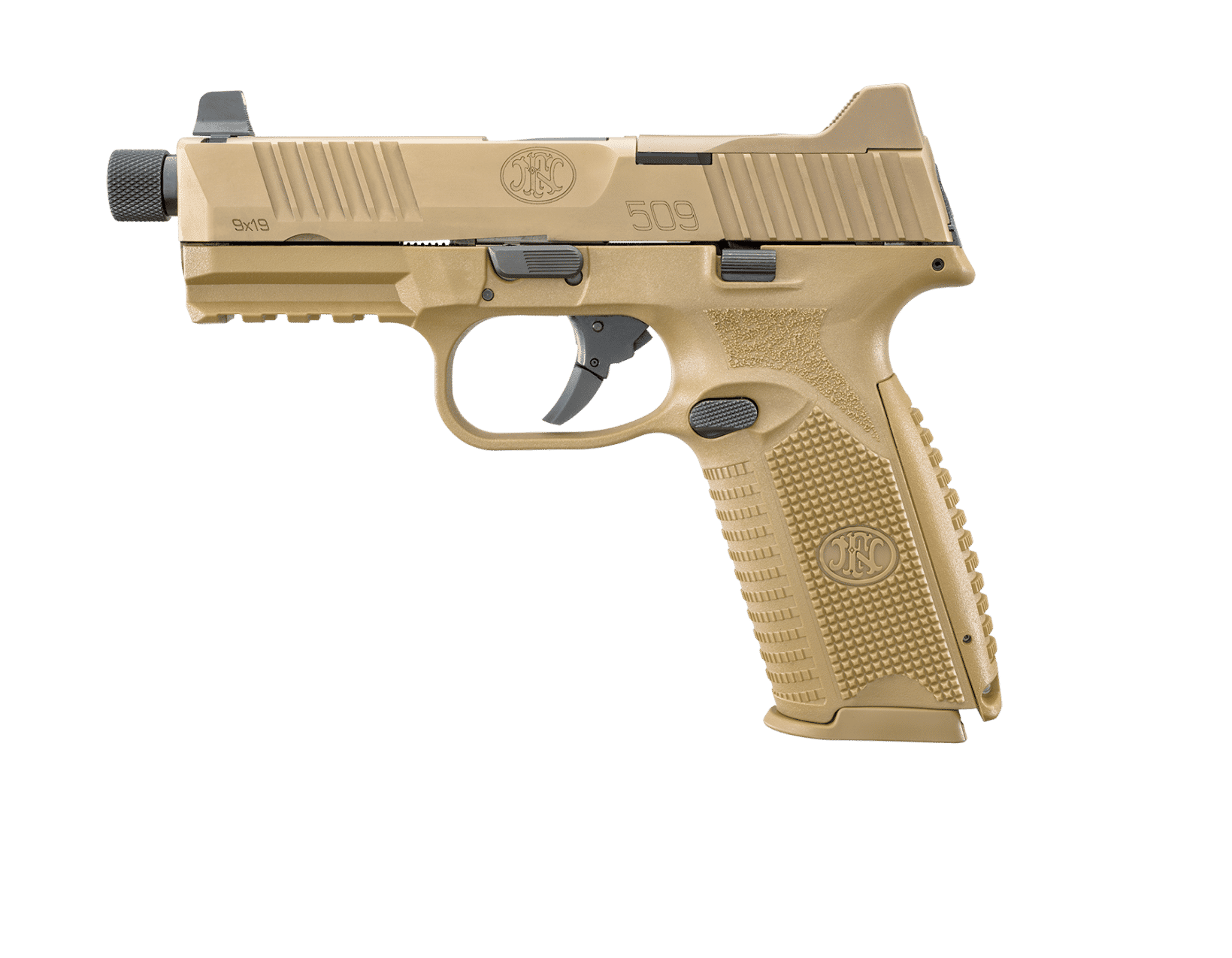 FN 509 Tactical Handgun 9mm Luger 10rd Magazines (2) 4.5" Threaded Barrel FDE NMS - Image 4