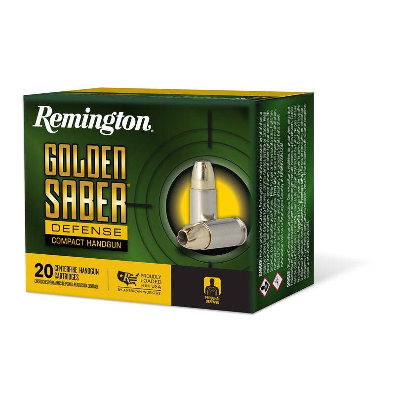Remington Golden Saber Defense Compact Ammunition 10mm Auto 180gr 1150 fps 20/ct