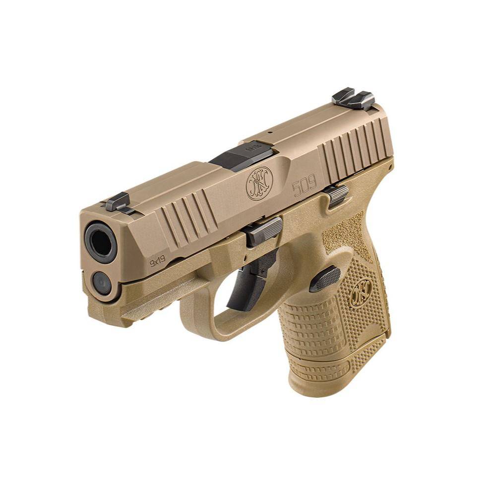 FN 509 Compact Handgun 9mm Luger 12rd & 15rd Magazines (2) 3.7" Barrel FDE NMS - Image 4