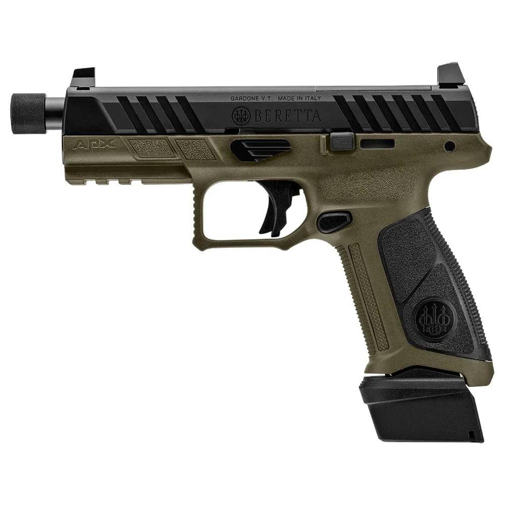 Beretta APX A1 Full Size Tactical Handgun 9mm Luger 21rd Magazines (3) 4.8" Threaded Barrel OD Green with Black Slide and Grip - Image 2
