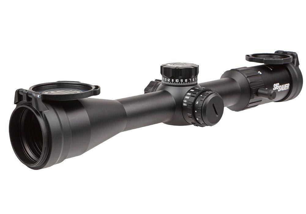 Sig Sauer Whiskey 4 Rifle Scope 4-16x44 30mm FFP MOA Milling Hunter 2.0 Illum Exposed Zero Stop Side Focus Black