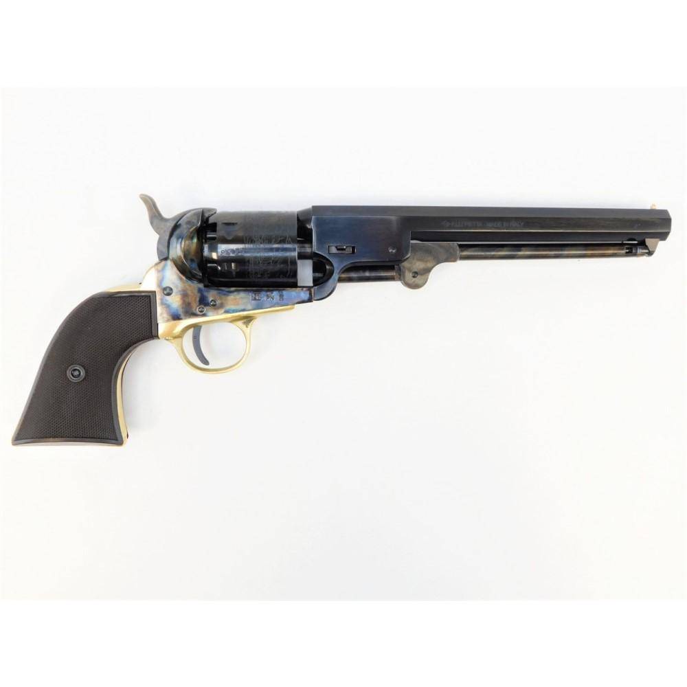 1851 NAVY .44 7 1/2IN CASE HARDENED BROWN POLYMER CHECKERED GRIPS