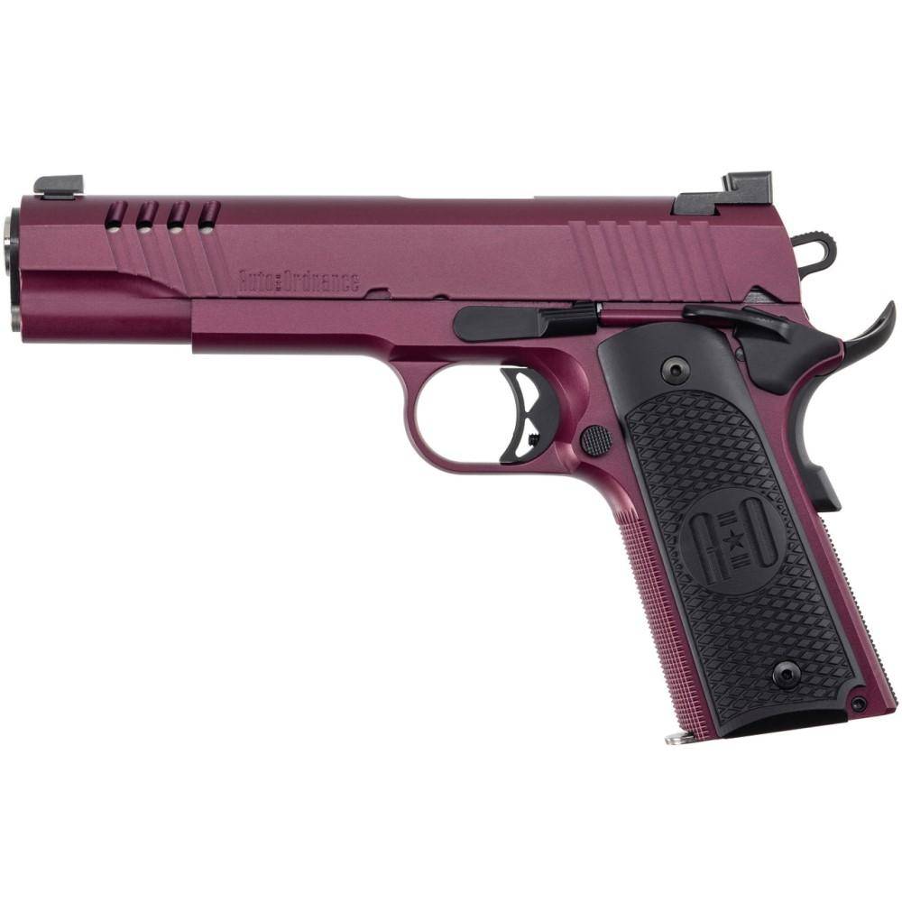 Auto-Ordnance 1911A1 Handgun 45 ACP 7rd Magazine 5" Barrel Cherry Night Sights - Image 2