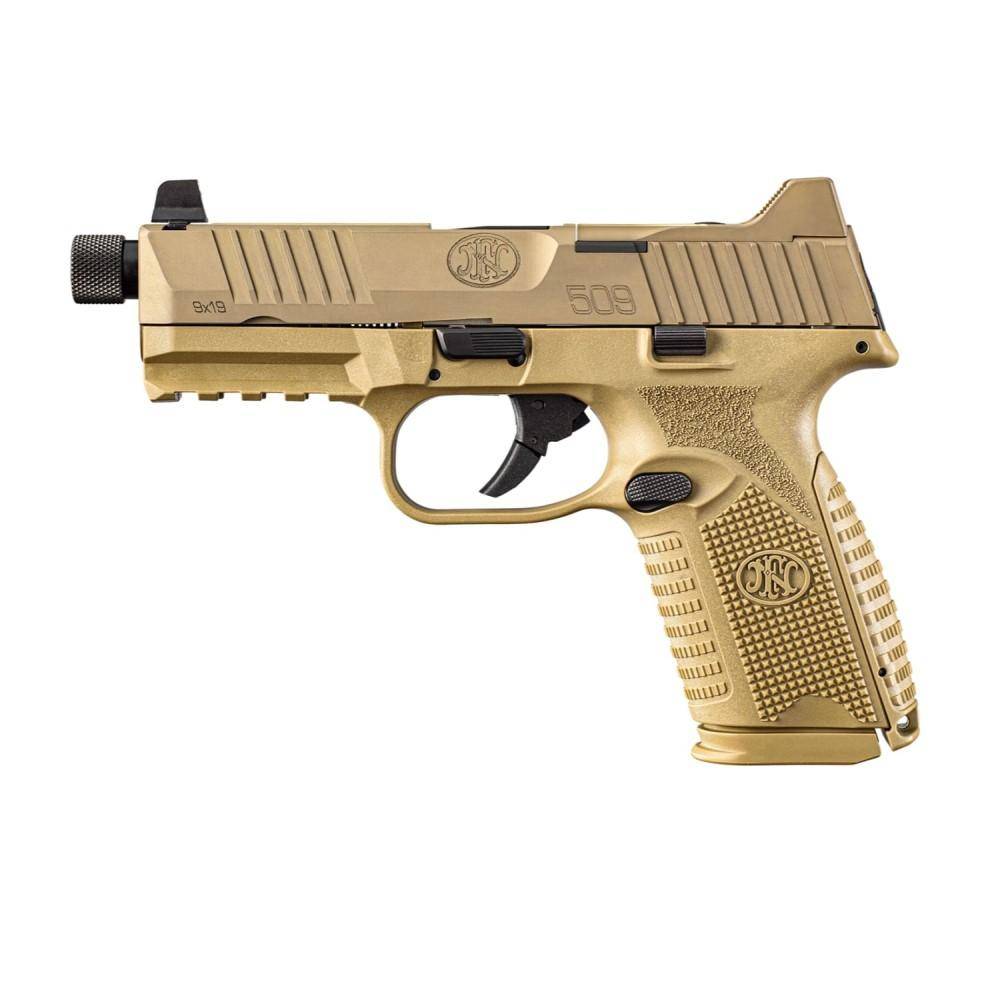 FN 509M Tactical Bundle Handgun 9mm Luger 10rd (5) Magazines 4.5" Threaded Barrel FDE Optics Ready - Image 2