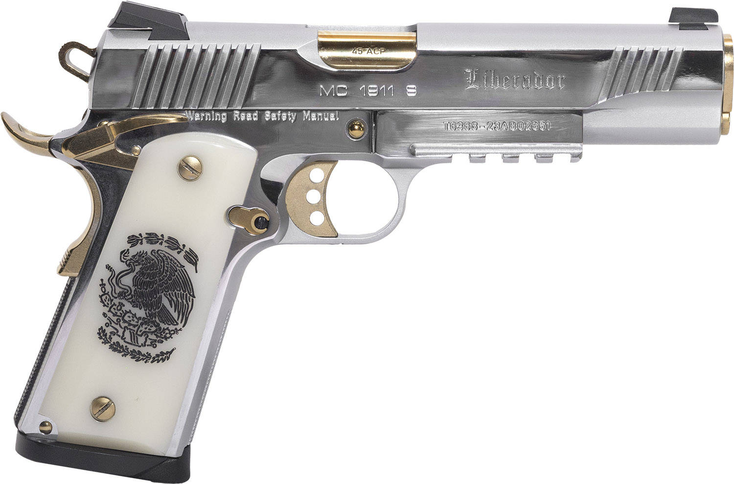 Girsan Liberador II MC1911S Government Handgun .45 ACP 9rd Magazine 5" Barrel Polished Chrome
