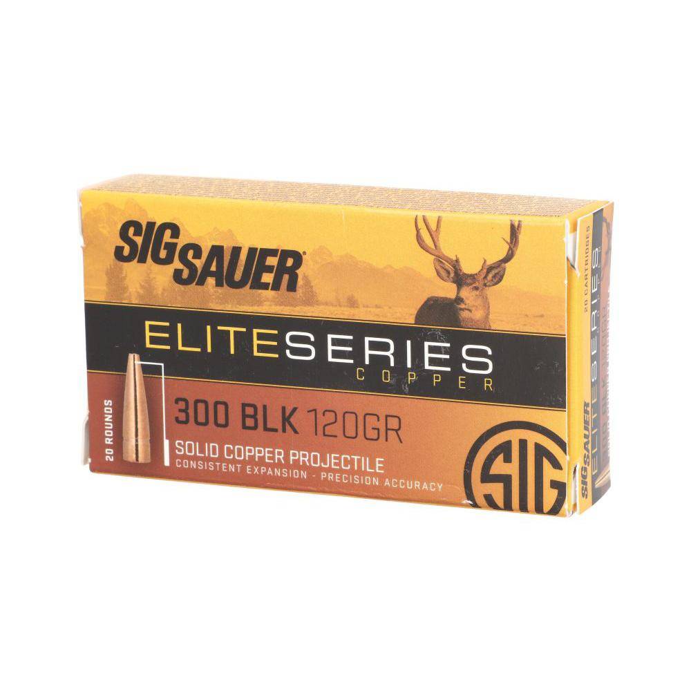 Sig Sauer SBR Elite Performance Copper Hunting Rifle Ammunition .300 BLK 120gr HP 1897 fps 20/ct