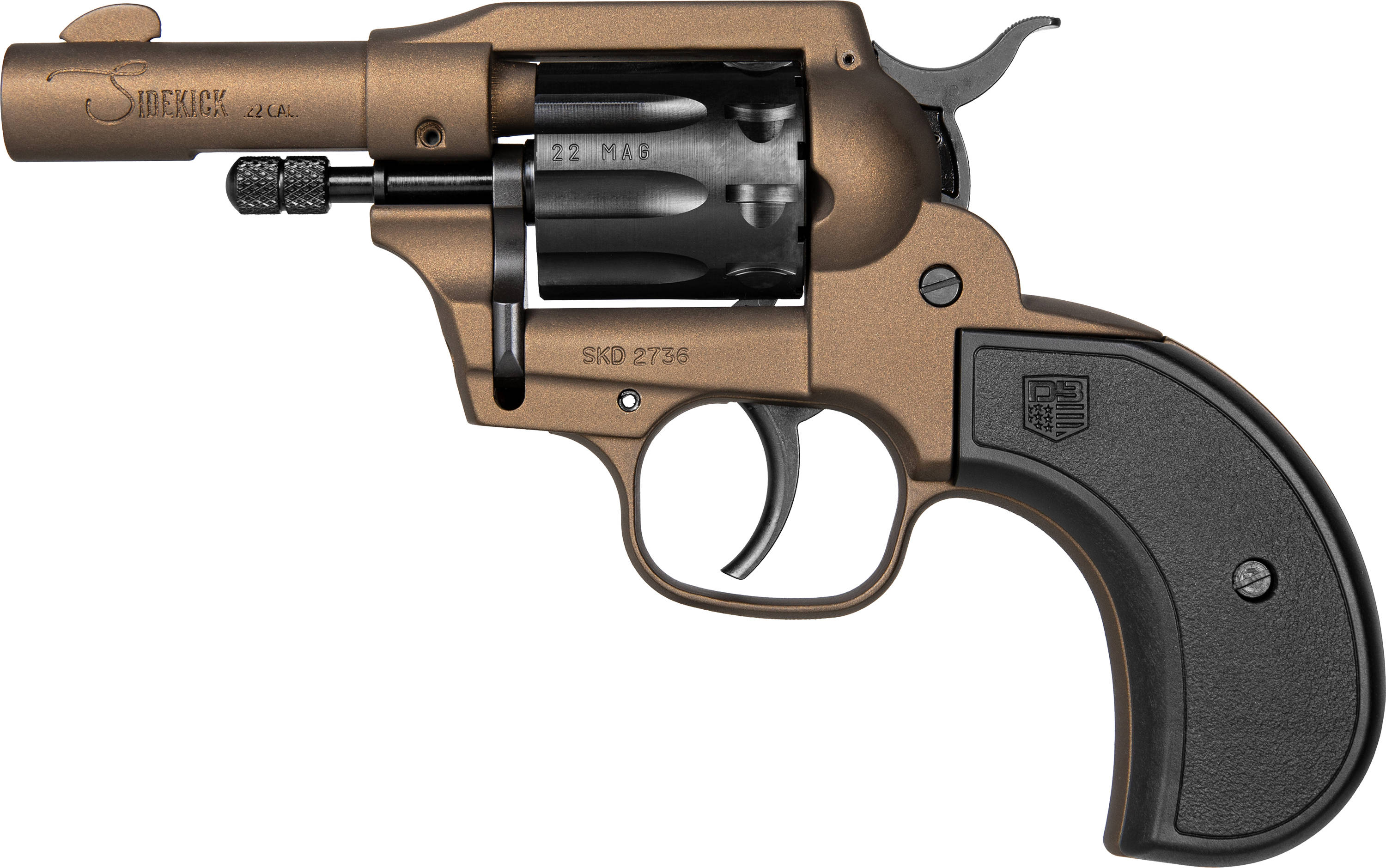 Diamondback Sidekick Birdshead Handgun .22 Wmr/.22 LR 9rd Capacity 3" Barrel SA/DA Midnight Bronze