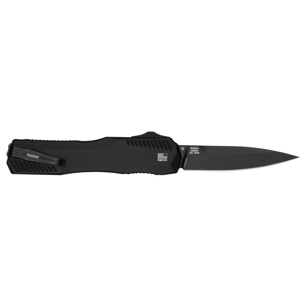 Kershaw Livewire OTF Automatic Knife 3-3/10" Spear Point Blade Black with Black Blade - Image 2