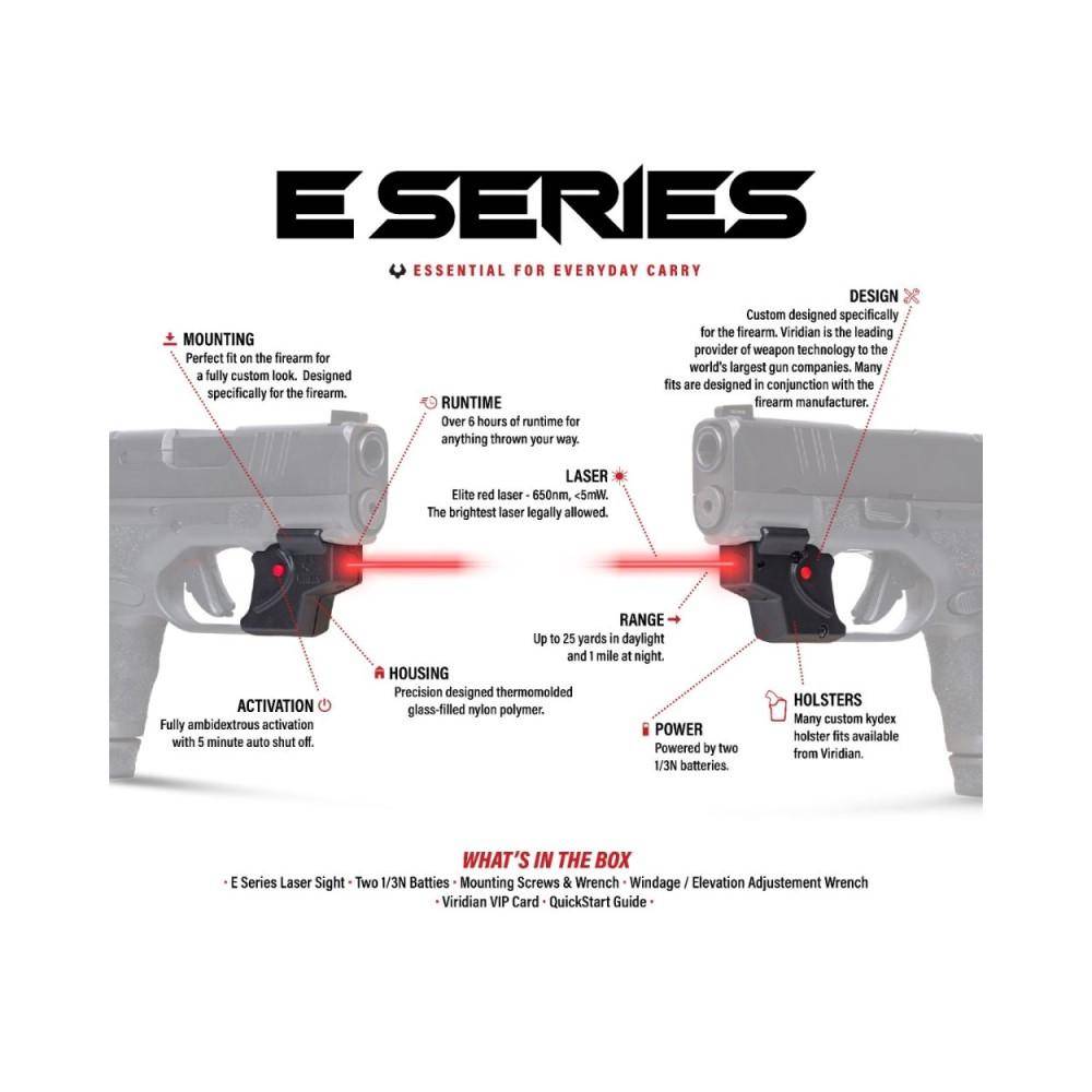 Viridian E Series Red Laser Black S&W Shield w/ Kydex Holster IWB RH - Image 2