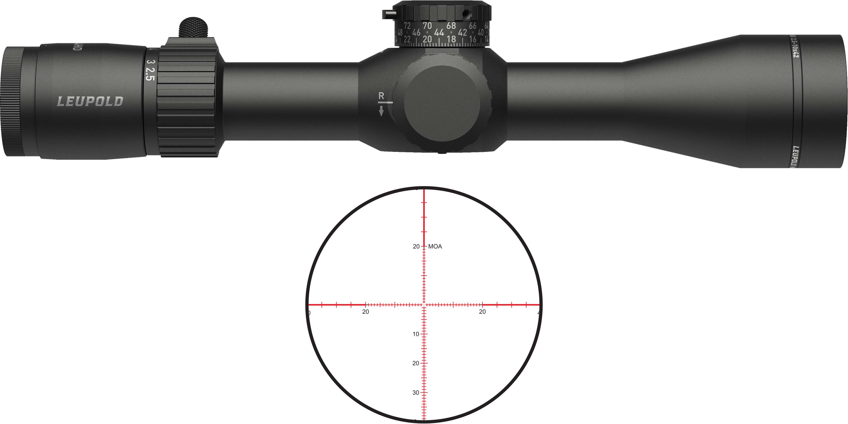 Leupold Mark 4HD Rifle Scope 2.5-10x42 (30mm) M1C3 FFP PR-1MOA