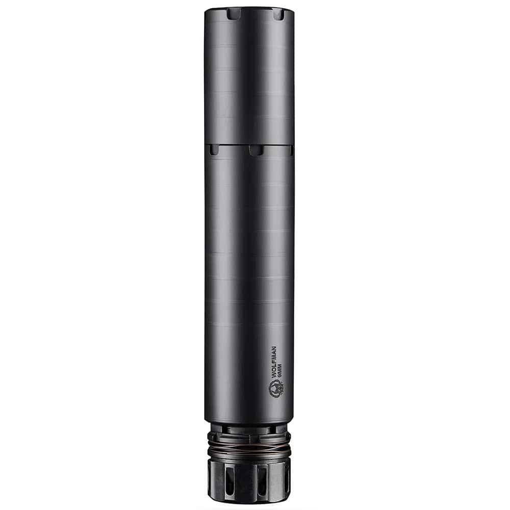 Dead Air Wolfman Modular QD Pistol Suppressor 9mm Luger Stainless Steel Black Finish Key Micro Adapter - Image 2