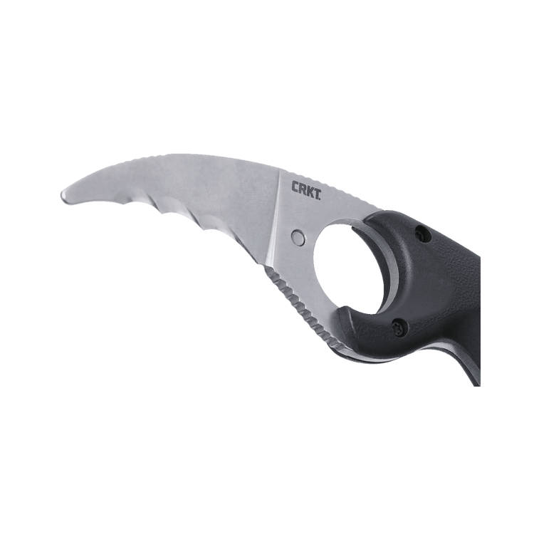 CRKT Bear Claw Fixed Blade Knife 2-2/5" Veff Serrated Hawksbill Blade Black - Image 3
