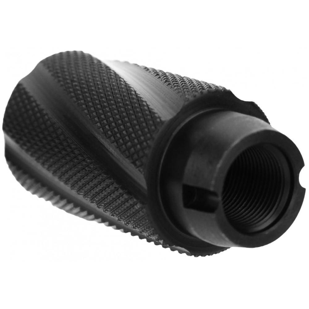TacFire Knurled Linear Compensator Flash & Concussion Forwarder 7.62x39 14x1 LH Black - Image 2
