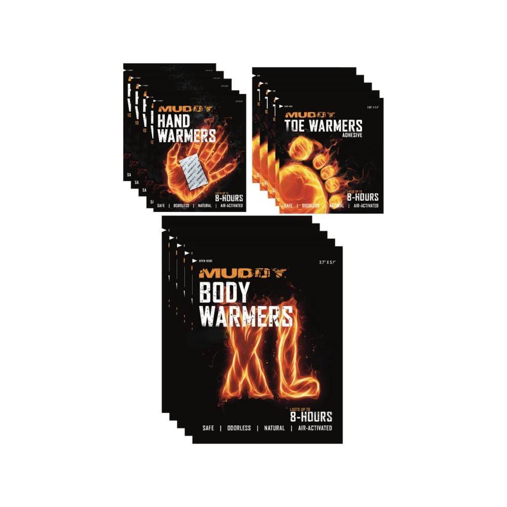 Muddy Disposable Hand and Foot Warmers Variety Pack 2 ea. Hand/Toe/XL Warmers