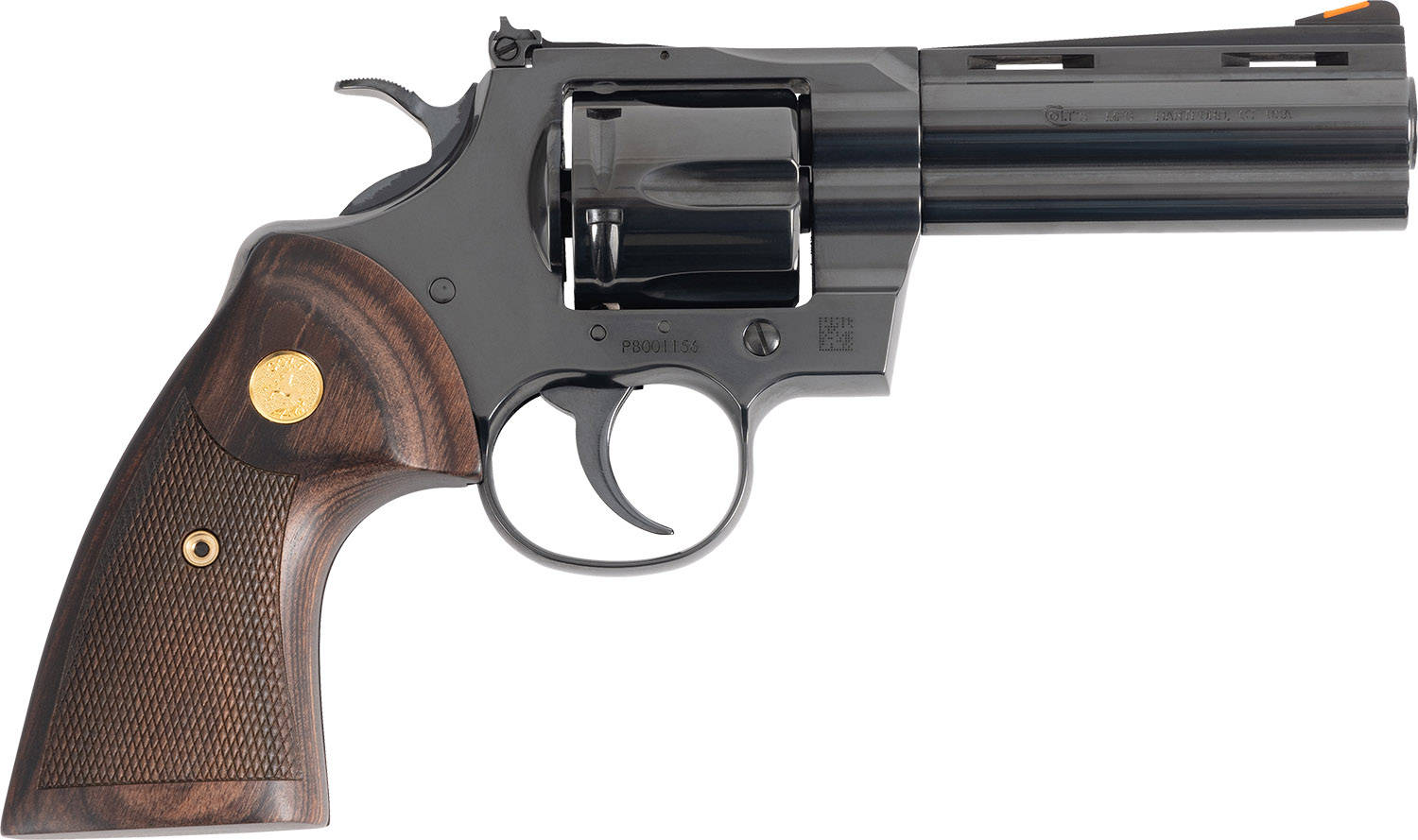 Colt Python 4.25" Blued .Handgun 357 Mag 6rd Capacity 4.25" Barrel Walnut Target Grips