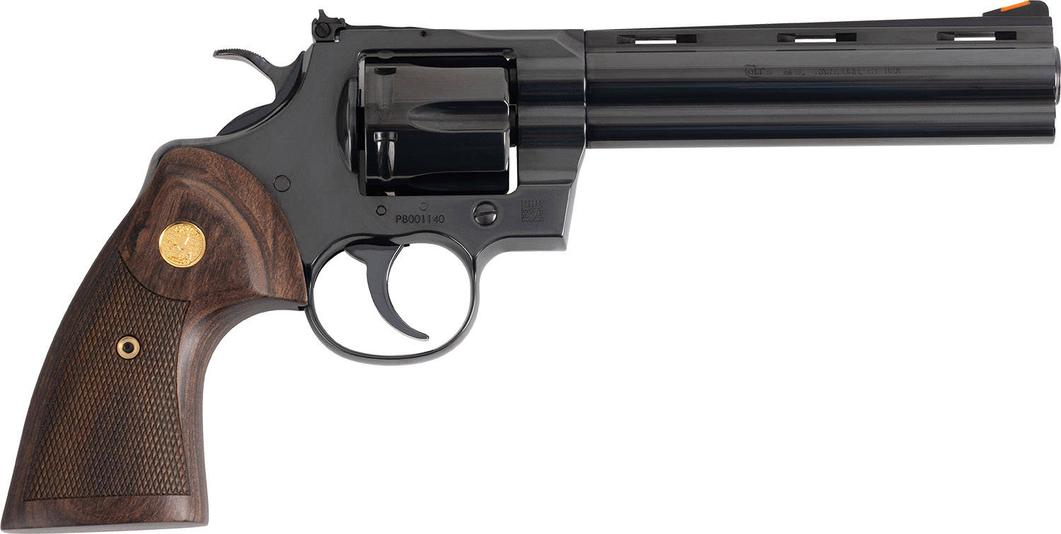 Colt Python Blued Handgun .357 Mag 6rd Capacity 6" Barrel Walnut Target Grips