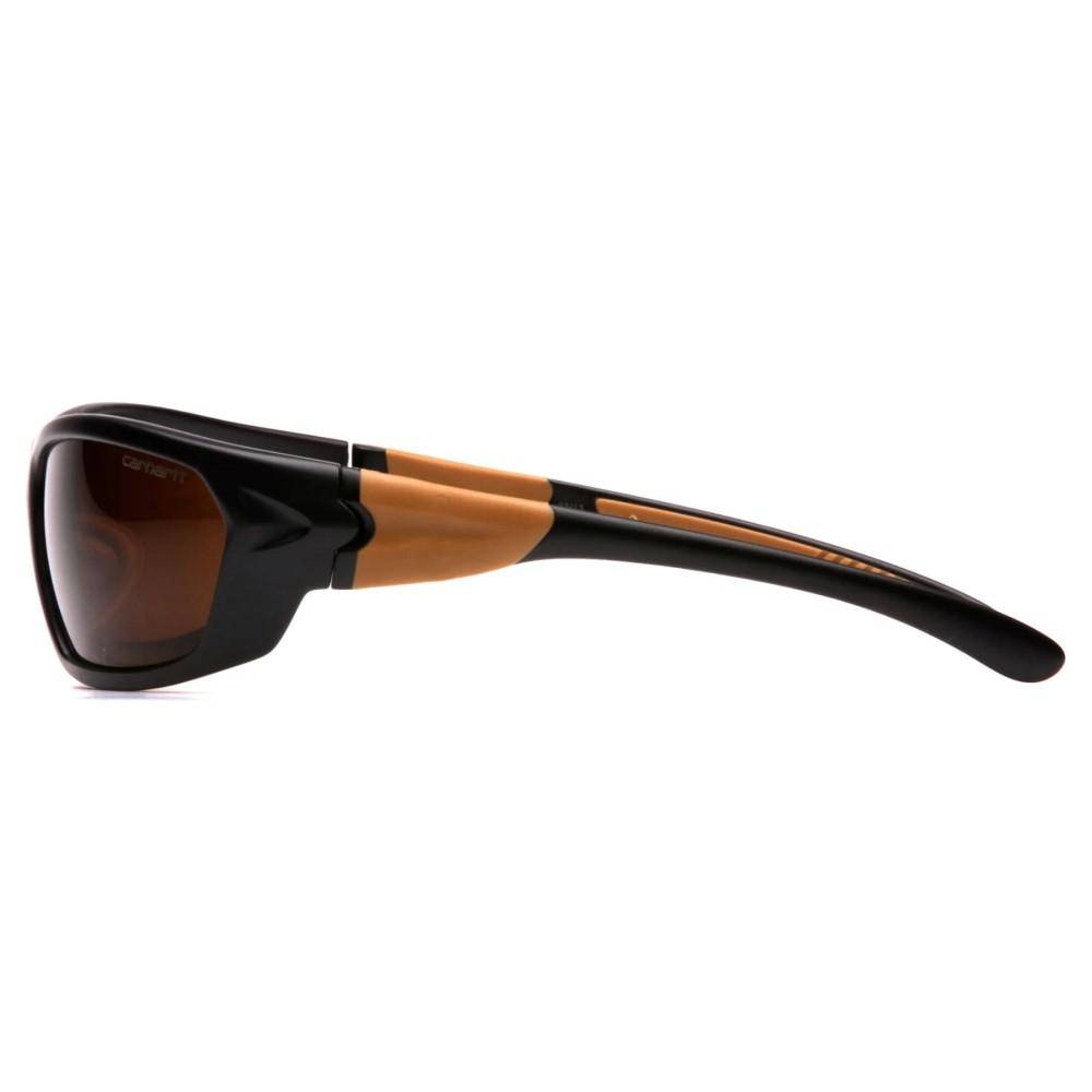 Pyramex Carbondale Heavy Duty Shooting Glasses Black and Tan with Sandstone Bronze Lens - Image 2