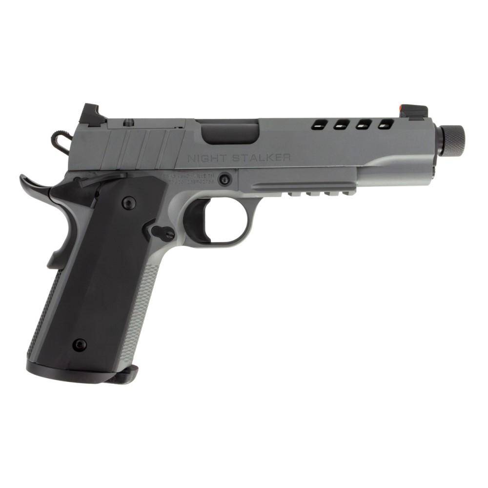 1911 Night Stalker SF 10 Handgun 10mm 8rd Magazine 5" Threaded Barrel Cerakote Grey with Black Grips