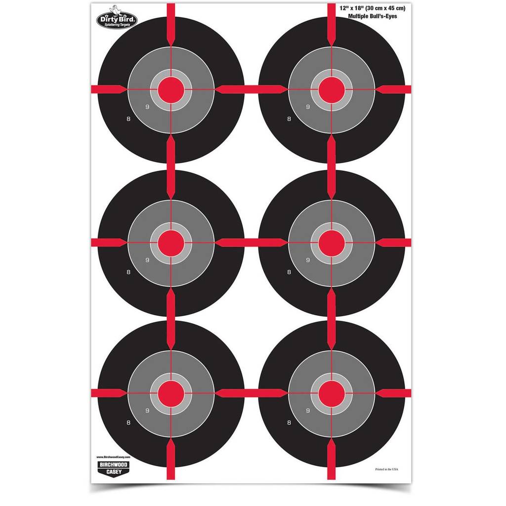 Birchwood Casey Dirty Bird 12"x18" Splatter Target Multiple Bull's Eye 100/ct