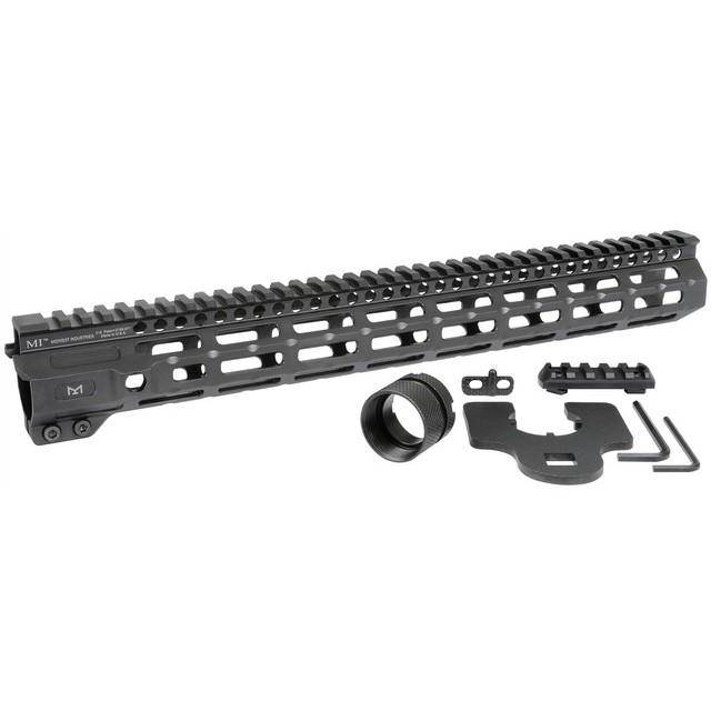 Midwest Industries Combat Rail One Piece Free Float Handguard 15" M-LOK Black