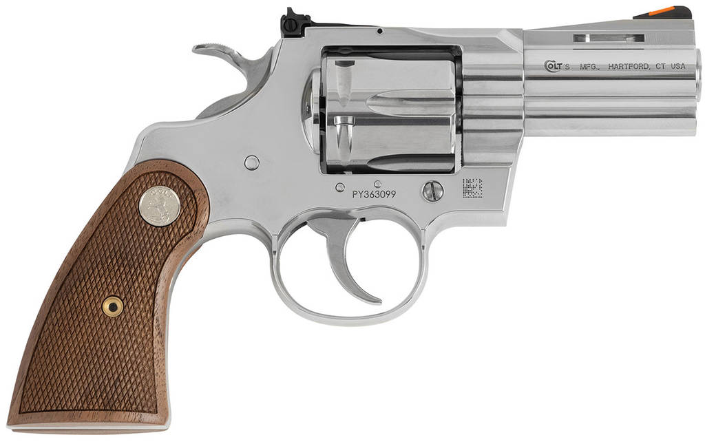Colt Python Handgun .357 6rd Capacity 2.5" Barrel Stainless Steel with Wood Grips CA Compliant