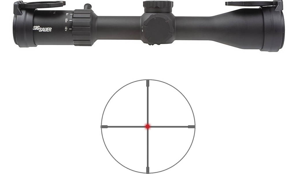 Sig Sauer Whiskey4 Rifle Scope 2.5-10x42 30mm SFP Hellfire Quadplex Illum Black