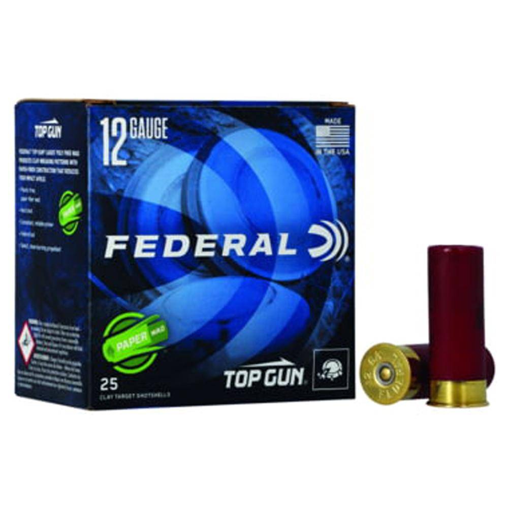Federal Top Gun Paper Wad Shotshells 12 ga 2-3/4" 1-1/8 oz 1200 fps #7.5 25/ct