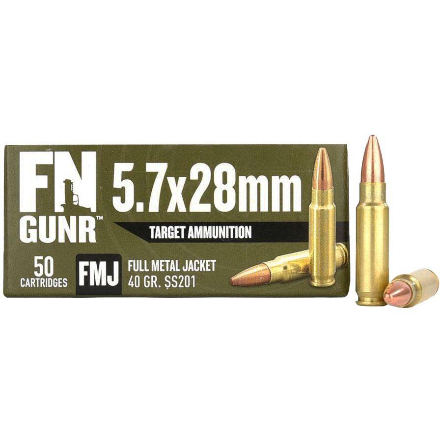 FN SS201 Target Handgun Ammunition 5.7x28mm 40gr FMJ 1700 fps 500/ct Case - Image 3